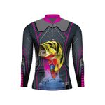 CAMISA DE PESCA FEMININA C.F BRASIL ROSA TUCUNARE