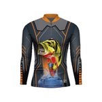 CAMISA DE PESCA MASCULINA C.F BRASIL LARANJA TUCUNARE