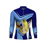 CAMISA DE PESCA MASCULINA C.F BRASIL AZUL DOURADO