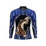 CAMISA DE PESCA MASCULINA C.F BRASIL AZUL TRAIRA