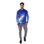 CAMISA DE PESCA MASCULINA C.F BRASIL AZUL MARLIM AZUL