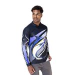 CAMISA DE PESCA MASCULINA C.F BRASIL CINZA MARLIM AZUL