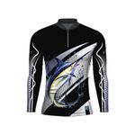 CAMISA DE PESCA MASCULINA C.F BRASIL CINZA MARLIM AZUL