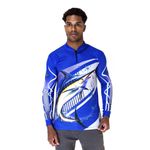 CAMISA DE PESCA MASCULINA C.F BRASIL AZUL MARLIM AZUL