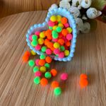Pompom 1cm Color Neon Sortido- Cores aproximadamente 100un