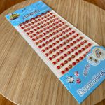Cartela Adesiva Meia Pérola 6MM Vermelho irisado 140un