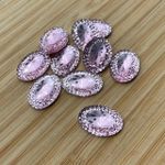 Chaton Oval Borda 13x18 Rosado 10 unidades