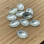 Chaton Oval Borda 13x18 Prata 10 unidades