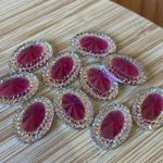 Chaton Oval Borda Transparente 13x18 Rosa Pink 10 unidades