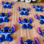 Aplique Emborrachado Stitch Azul/Rosa - 10un