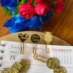 Clip Acrílico Dourado 5cm - 5 unidades 
