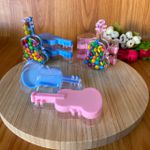 Baleiro Violão 5,3x10x2,5cm Azul/Rosa 10 unidades