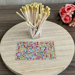 Palito de madeira pega strass 12,5cm 50 unidades