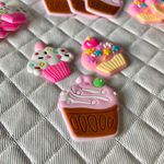 Aplique Emborrachado Cupcake Sortido 2,9x3,2cm - 10 un