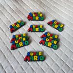 Aplique Emborrachado Nome Super Mario 5cm 10un