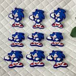 Aplique Emborrachado Pingente Sonic 4cm 10 unidades