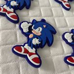 Aplique Emborrachado Pingente Sonic 4cm 10 unidades