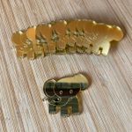 Aplique Espelhado Safari Elefante 4cm - 10 Unidades