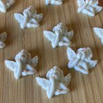 Aplique Resina Branco Anjo 2,6x3cm - 10Un