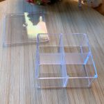 Caixa Acrílica Com Divisória Transparente 7x7x4cm - 10un