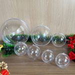 Bola acrílica 6,5cm Transparente - Pacote com 10 unidades