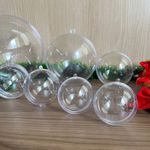 Bola Acrílica 10cm Transparente – Pacote com 5 Unidades