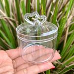 Mini Bomboniere 4,5x5,5cm com coração transparente - 10 unidades