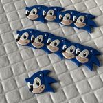 Aplique emborrachado cabeça sonic 10un