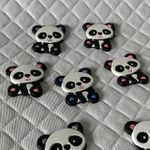 Aplique Emborrachado Panda 10 unidades sortido