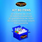 Kit Festa 80 Itens = 20 tubete + 20 garrafinha + 20 latinha + 20 caixinha 5x5