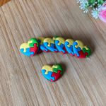 Aplique Emborrachado Coração Símbolo Autismo 2,8x3cm 10un