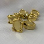 Enfeite plástico Caixa espelho 7,0x4,5cm Dourado - pacote com 10 unidades