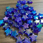 Entremeio Estrela Transparente Azul Royal - 30 unidades