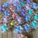 Entremeio / Miçanga Flor Cristal 10mm Sortida - pacote com 30 unidades
