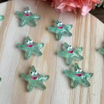 Aplique Resina Estrela do Mar Verde – 2,5cm, 10 Unidades
