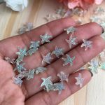 Aplique Mini Estrela do Mar 1cm com Glitter Furta-Cor – 30 unidades