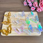 Borboletas De Papel Holográfico 3D – Kit com 12 Unidades