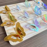 Borboletas De Papel Holográfico 3D – Kit com 12 Unidades