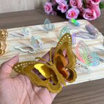 Borboletas De Papel Holográfico 3D – Kit com 12 Unidades