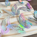 Borboletas De Papel Holográfico 3D – Kit com 12 Unidades