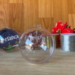 Esfera bola acrílica 6,5cm com glitter - 10 unidades