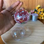 Esfera bola acrílica 6,5cm com glitter - 10 unidades