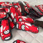 Aplique Emborrachado Carros Vermelho 2,3x5cm - 10un