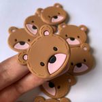 Aplique Emborrachado cCabeça Urso 4cm - pacote com 10 unidades