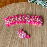 Aplique Emborrachado Flores Coroa 2,5x4cm Rosa - 10unidades