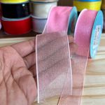 Fita de Organza Voal Lisa Brilho 4cm (Grossa) - 10 Metros