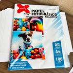 Papel Fotográfico Glossy 180g A4 Make+ Print 50 Folhas