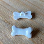 Aplique Acrílico Osso Branco 20mm - 10 Unidades