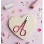 Tesoura para Bordar Reta 9cm Poá Rosa - ArtePunto