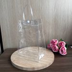 Sacola de Plástico PVC C/Alça Transparente - 18X23X9CM 5 Unidades